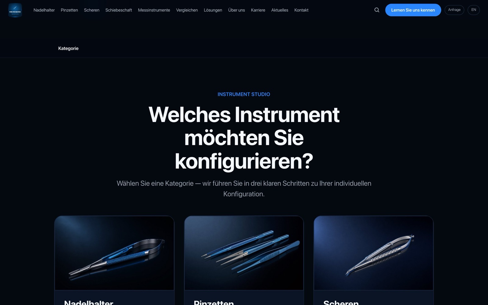 Produktkonfigurator mit 1.203 Instrumentenvarianten