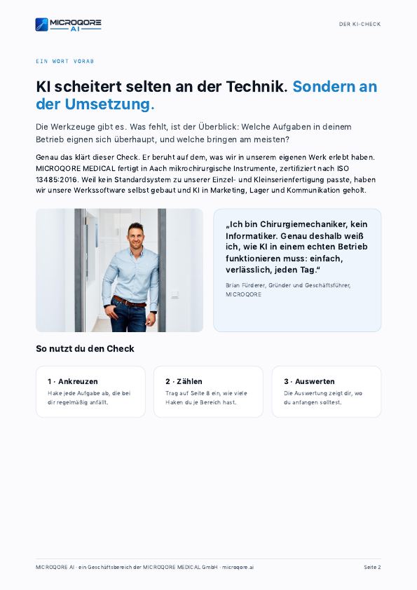 Seite 2 aus dem Ratgeber Der KI-Check